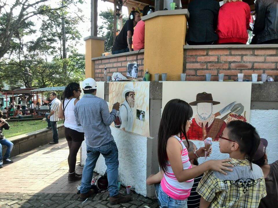 artistas de carácter local representanto el paisaje cultural cafetero